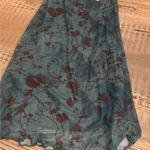 Elegant Teal and Maroon Floral Dress